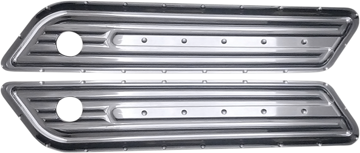 Covingtons Saddlebag Hinge Cover - Dimpled - Chrome C1010-C