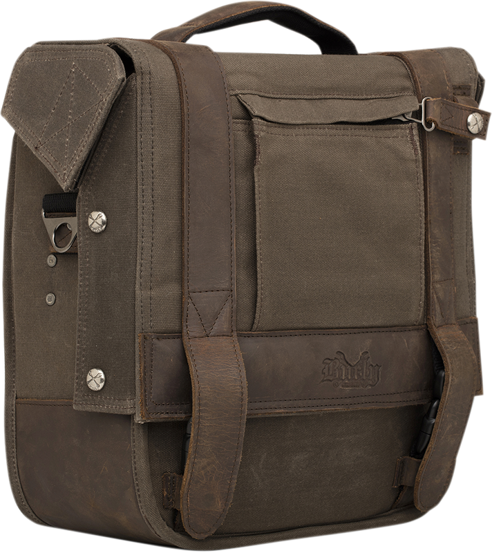 Burly Brand Voyager Detachable Waxed Cotton Saddlebag - Brown B15-1000D