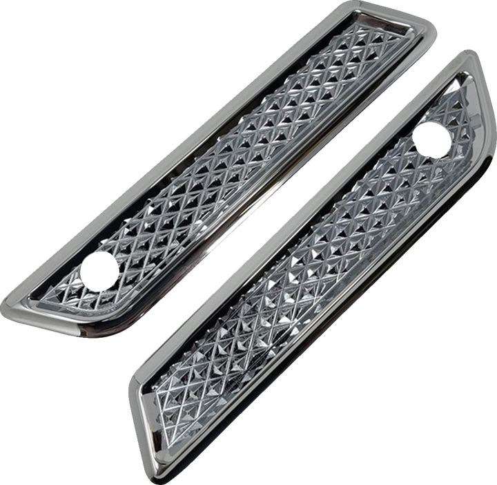 Covingtons Saddlebag Hinge Cover - Diamondback - Chrome C3010-C
