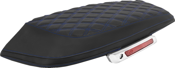 Saddlemen Saddlebag Lid Covers - Lattice - Blue Stitch - Flh/Flt '23-'25 L870-23-18401