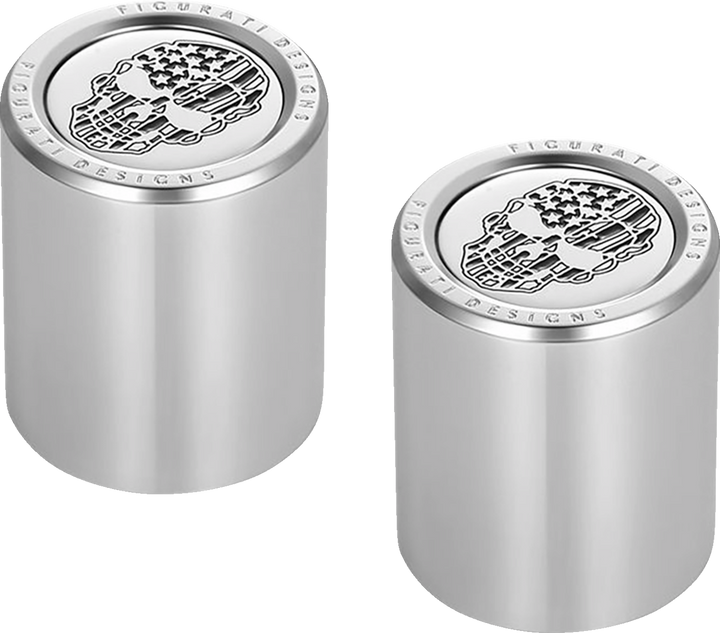 Figurati Designs Docking Covers - American Flag Skull - Contrast Cut - Silver FD27-DC-2730-SS