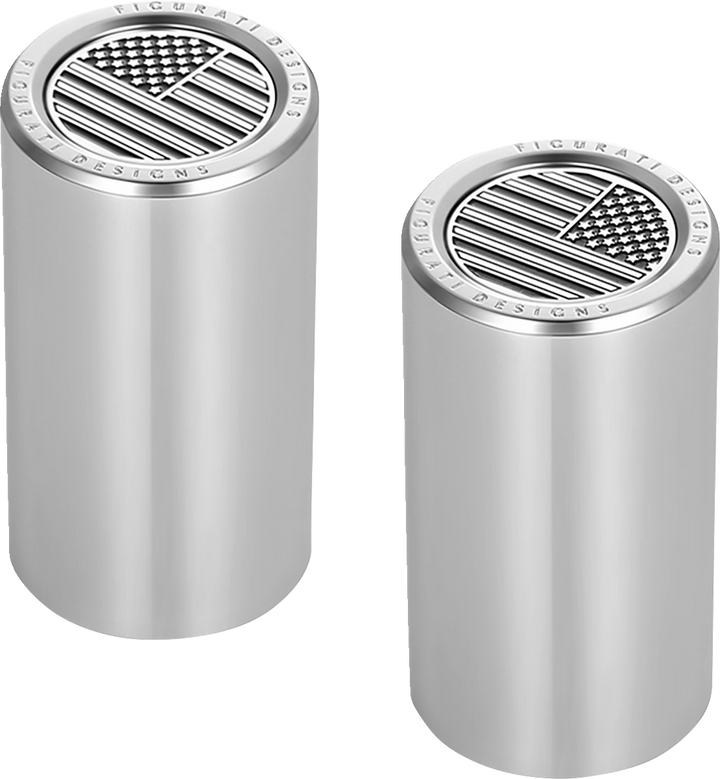 Figurati Designs Docking Covers - American Flag - Long - Contrast Cut - Silver FD26-DC-2545-SS