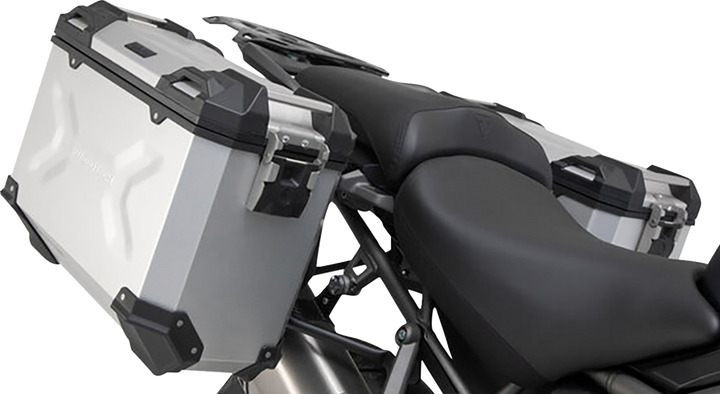 Sw-Motech Trax Adv Aluminum Case System - Silver - Triumph Tiger/Tiger Explorer 1200 '12-'21 KFT.11.483.70101/S
