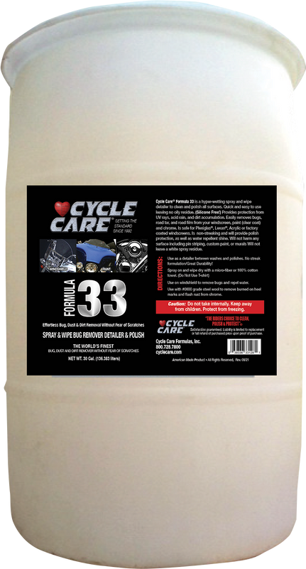 Cycle Care Formulas Formula 33 Detailer & Bug Remover - 30 U.S. Gal. - Barrel 33030