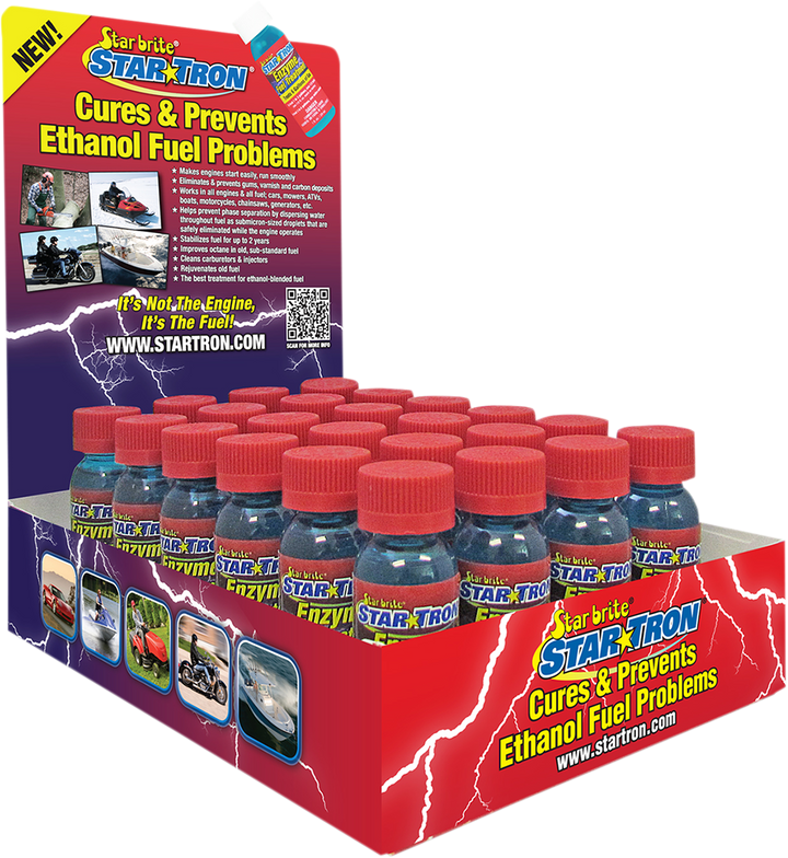 Star Tron Enzyme Fuel Treatment - 1 Us Fl Oz. - 24 Pack With Display 14324