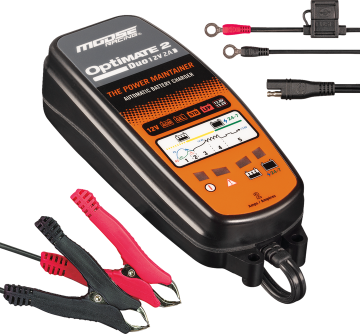 Moose Offroad Battery Charger/Maintainer - Optimate 2 Duo TM-555