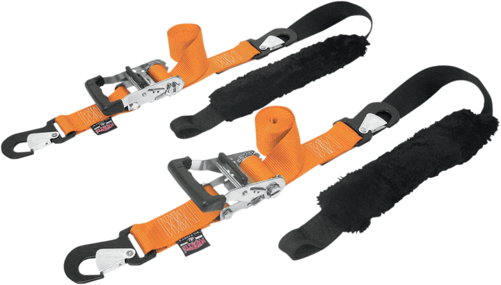 Powertye Mfg. Big Daddy Tie-Downs - 2" - 2 Snap-Hook Ends - Sewn-In Soft-Tye - Orange 32529-S