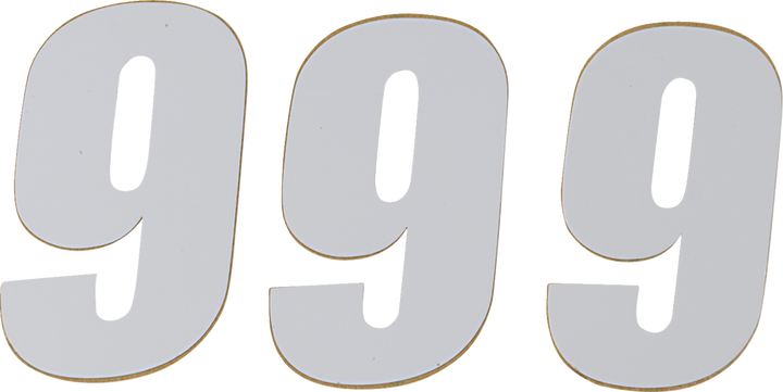 D'Cor Visuals Sx Plate Number - #9 - White - 6" 45-16-9