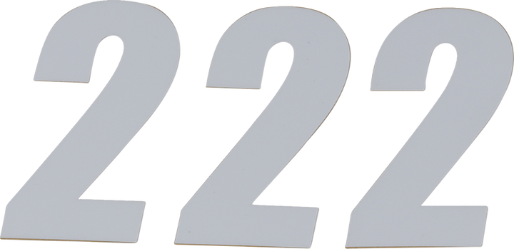 D'Cor Visuals Sx Plate Number - #2 - White - 4" 45-14-2