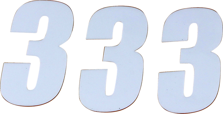 D'Cor Visuals Sx Plate Number - #3 - White - 4" 45-14-3