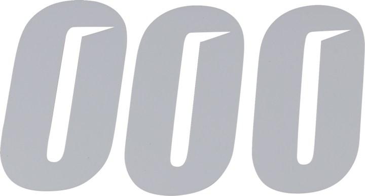 D'Cor Visuals Slash Number Plate - #0 - White - 6" 45-30-0