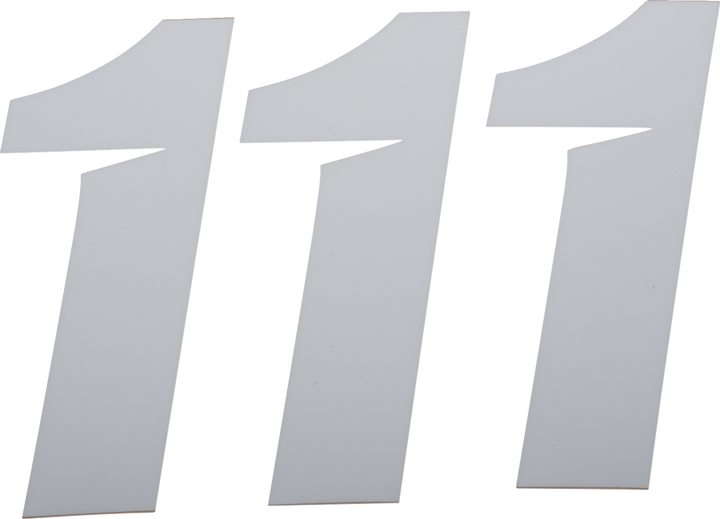 D'Cor Visuals Slash Number Plate - #1 - White - 6" 45-30-1