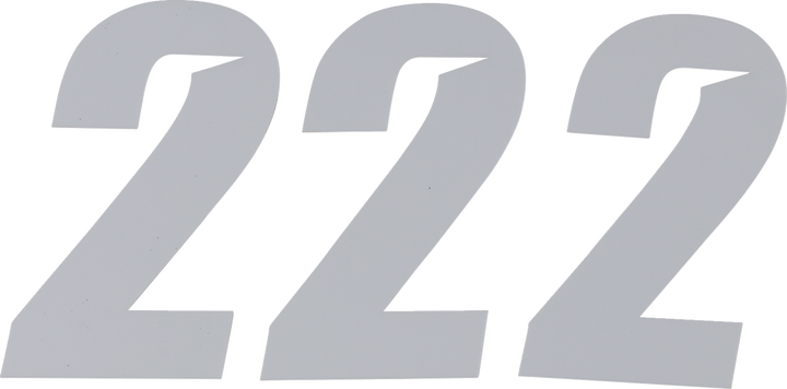 D'Cor Visuals Slash Number Plate - #2 - White - 6" 45-30-2