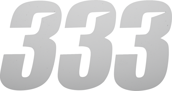 D'Cor Visuals Slash Number Plate - #3 - White - 6" 45-30-3