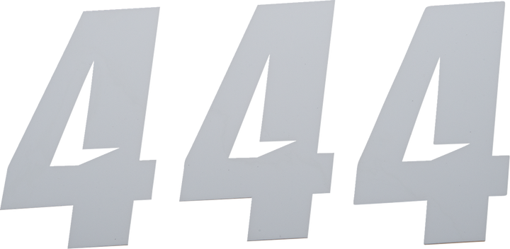D'Cor Visuals Slash Number Plate - #4 - White - 6" 45-30-4