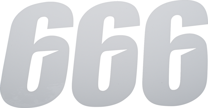 D'Cor Visuals Slash Number Plate - #6 - White - 6" 45-30-6