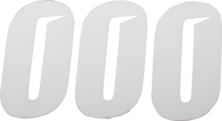 D'Cor Visuals Slash Number Plate - #0 - White - 4" 45-28-0