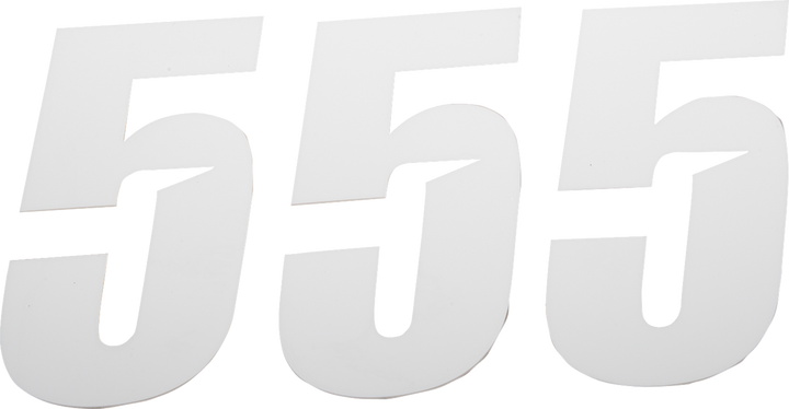 D'Cor Visuals Slash Number Plate - #5 - White - 4" 45-28-5
