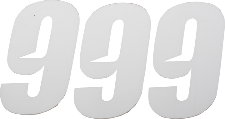 D'Cor Visuals Slash Number Plate - #9 - White - 4" 45-28-9