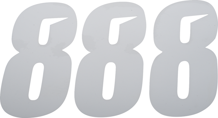 D'Cor Visuals Slash Number Plate - #8 - White - 7" 45-32-8