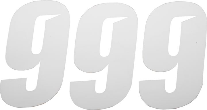 D'Cor Visuals Slash Number Plate - #9 - White - 7" 45-32-9