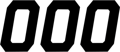 D'Cor Visuals Race Number Plate - #0 - Black - 4" 45-33-0
