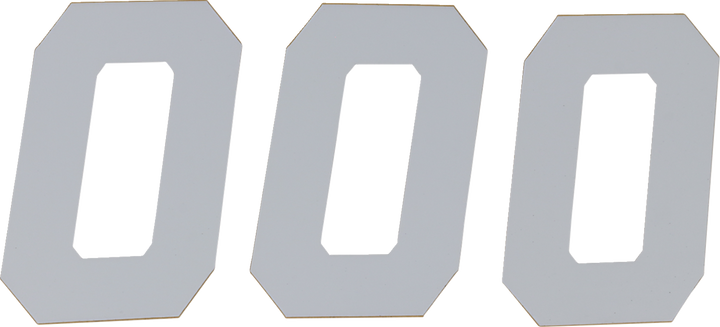 D'Cor Visuals Race Number Plate - #0 - White - 6" 45-36-0