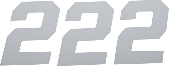 D'Cor Visuals Race Number Plate - #2 - White - 4" 45-34-2