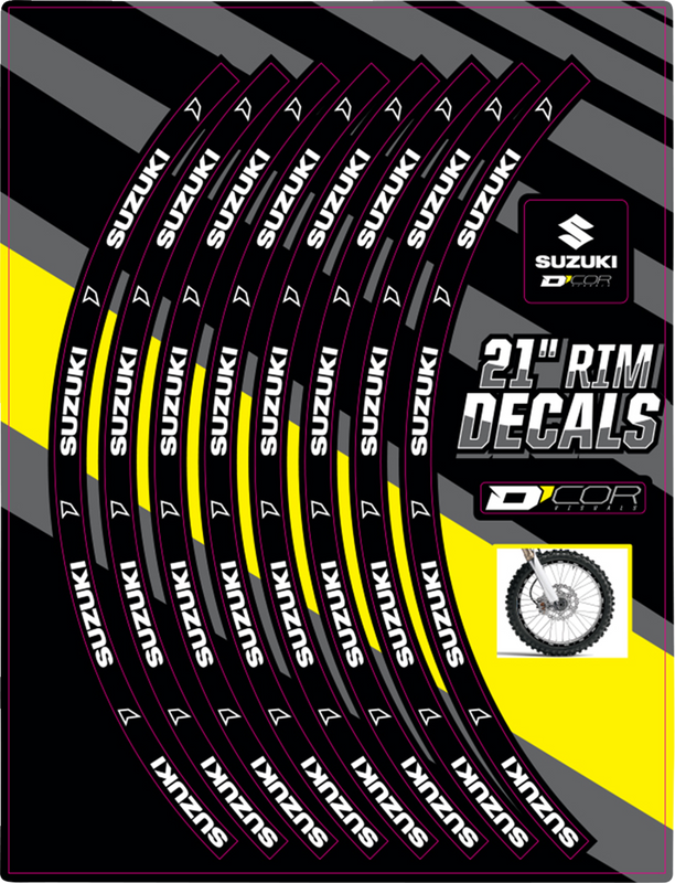 D'Cor Visuals Rim Decal - Suzuki Logo - 21" Front 40-80-206