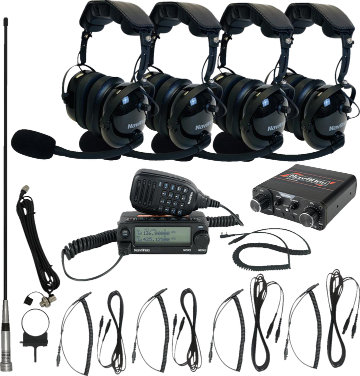 Navatlas Intercom/Radio And Headset Kit - 4-Seat - Black NIROHBK4