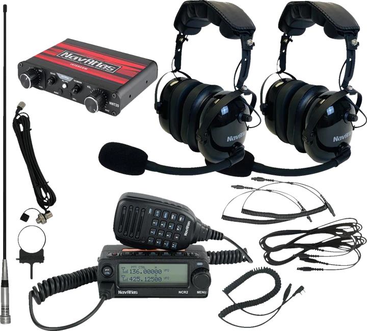 Navatlas Intercom/Radio And Headset Kit - 2-Seat - Black NI2ROHBK2