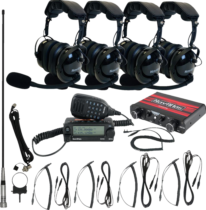 Navatlas Intercom/Radio And Headset Kit - 4-Seat - Black NI2ROHBK4