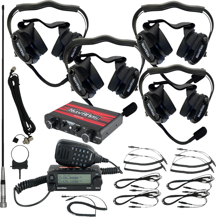 Navatlas Intercom/Radio And Headset Kit - 4-Seat - Black NI2RBHBK4