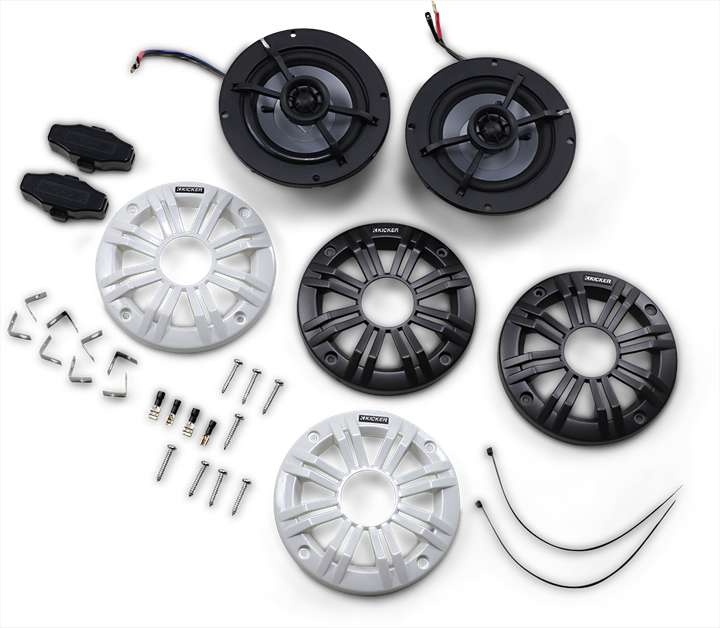 Kicker All-Weather 4" 2-Way 4 Ohm Speakers 45KM44