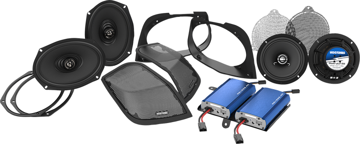 Hogtunes Cut-In Lid Kit With Speakers/Amplifier RETRO 450.4 KIT