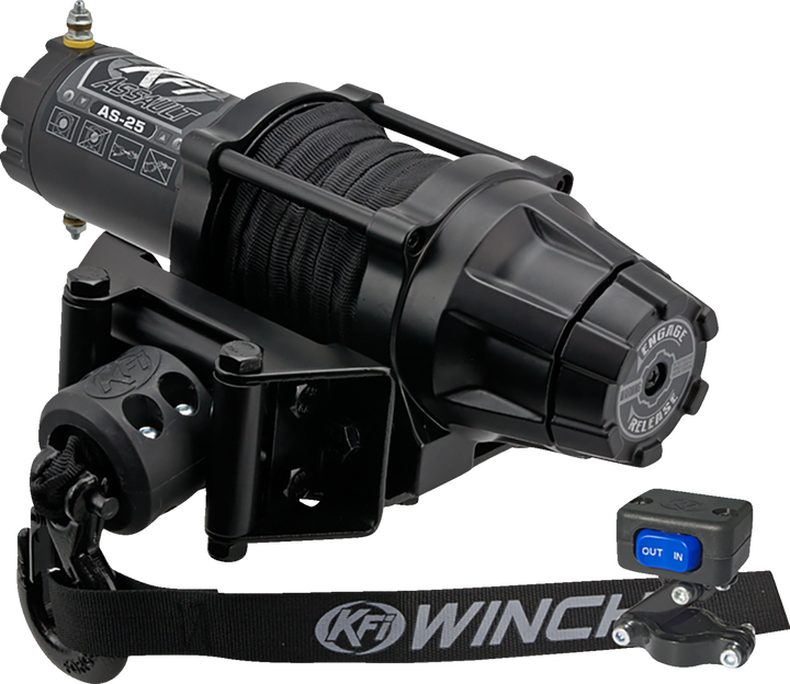 Kfi Products As-25 Assault Winch - 2500 Lb - Synthetic Cable - 50' AS-25