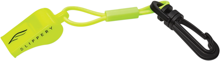 Slippery Whistle With Black Snap Hook - Neon Yellow 4850-0080