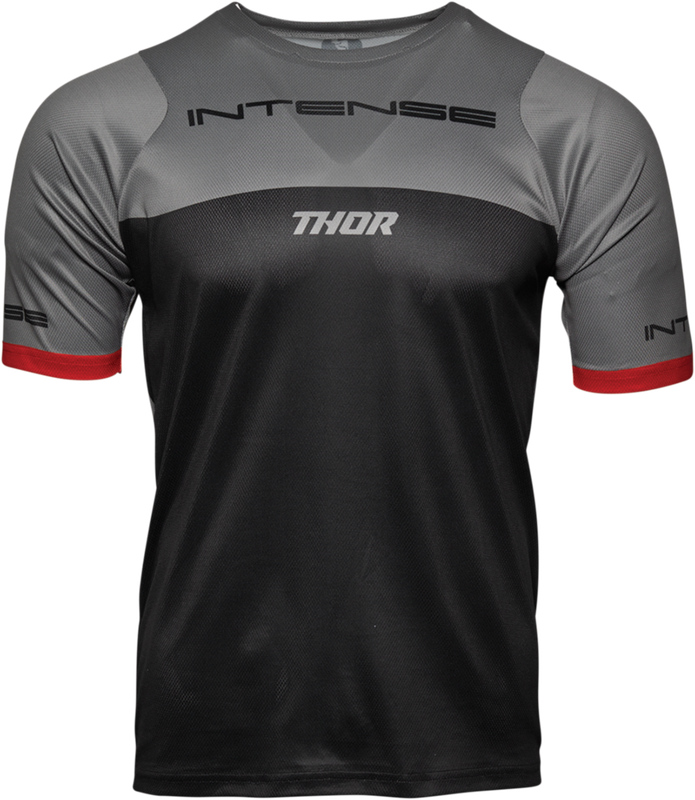 Thor Intense Team Short-Sleeve Jersey - Black/Heather Gray - Small 5120-0057