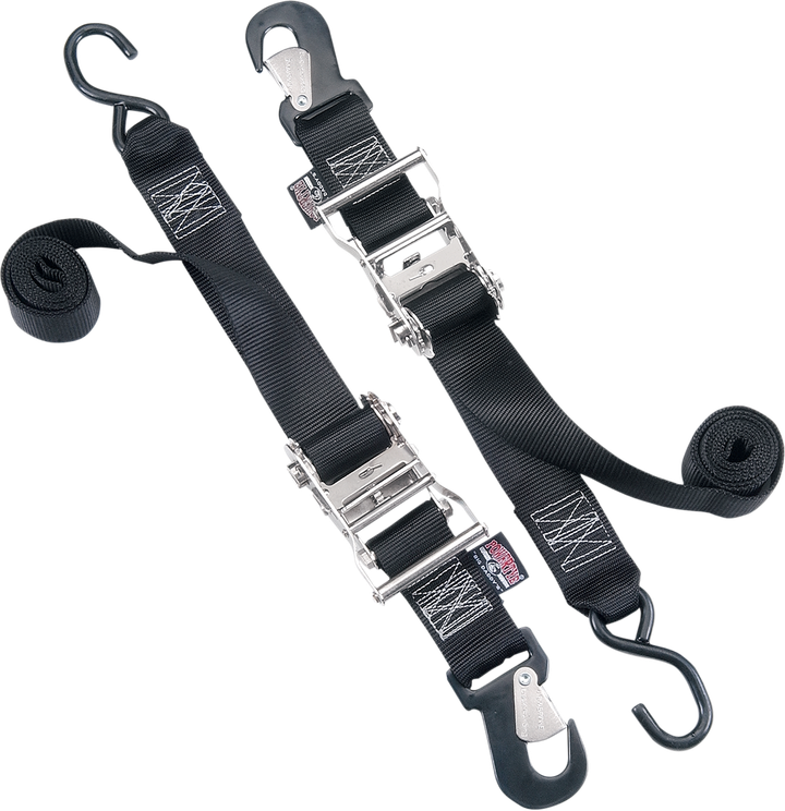 Powertye Mfg. Big Daddy Tie-Downs - 2" - Snap-Hook/S-Hook End Combination - Black 32572