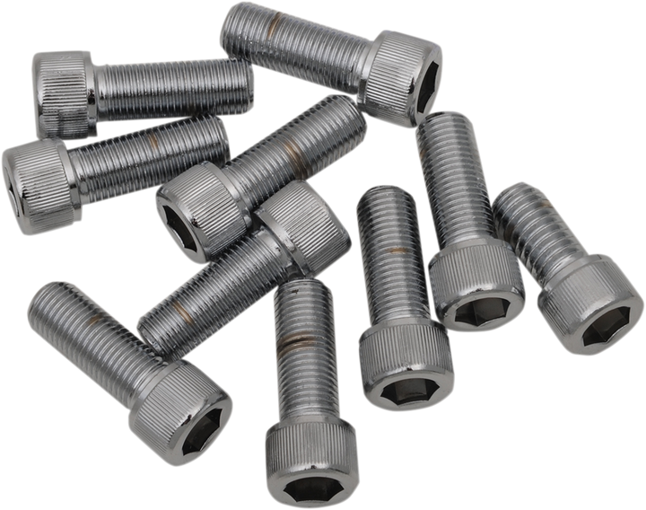 Drag Specialties Bolts - Socket-Head/Replacement - Knurled/Fine Thread - 3/8"-24 X 1" - 10 Pack DS-190578