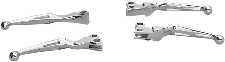 Drag Specialties Slotted Wide Blade Lever Set - Chrome DS-273138