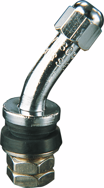 Parts Unlimited Valve Stem - Angled - Chrome MC-945