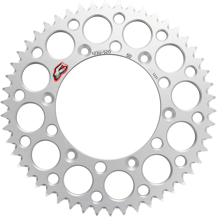 Renthal Rear Sprocket - Aluminum - 50 Tooth - Silver - Suzuki 123U-520-50GYSI