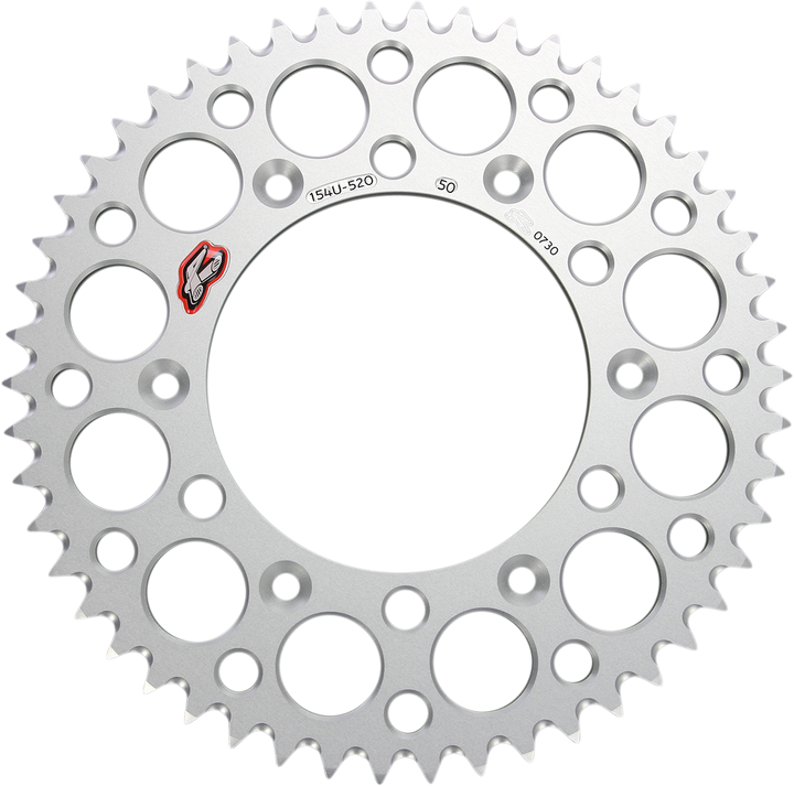 Renthal Rear Sprocket - Aluminum - 50 Tooth - Silver - Honda 154U-520-50GRSI