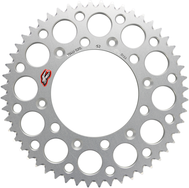 Renthal Rear Sprocket - Aluminum - 52 Tooth - Silver - Honda 154U-520-52GRSI