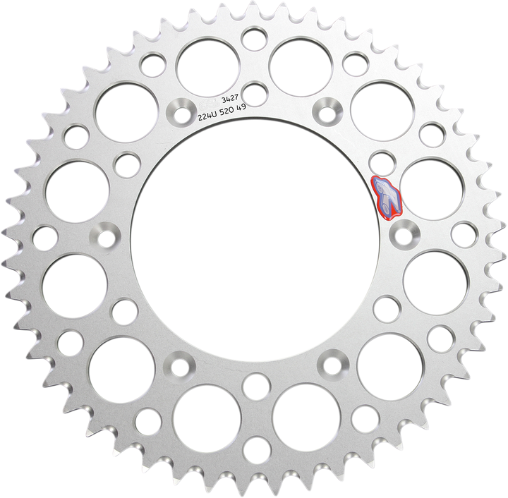 Renthal Rear Sprocket - Aluminum - 49 Tooth - Silver 224U-520-49GPSI