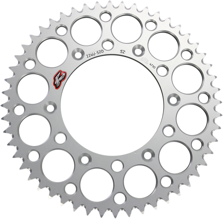 Renthal Rear Sprocket - Aluminum - 52 Tooth - Silver 224U-520-52GPSI