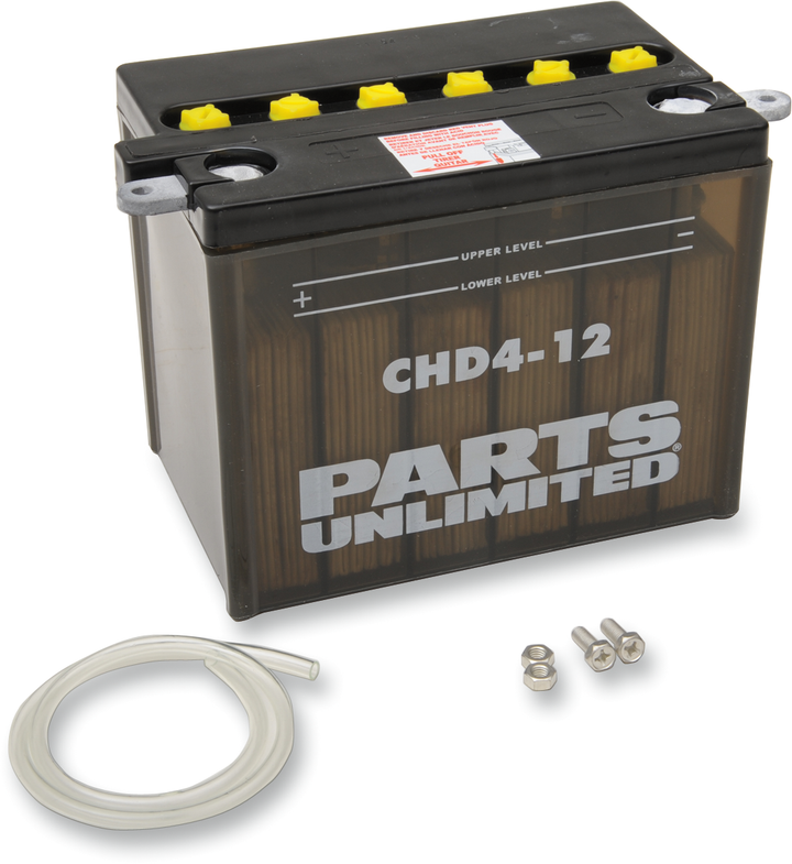 Parts Unlimited Battery - Yhd12 - Black Case RCHD4-12