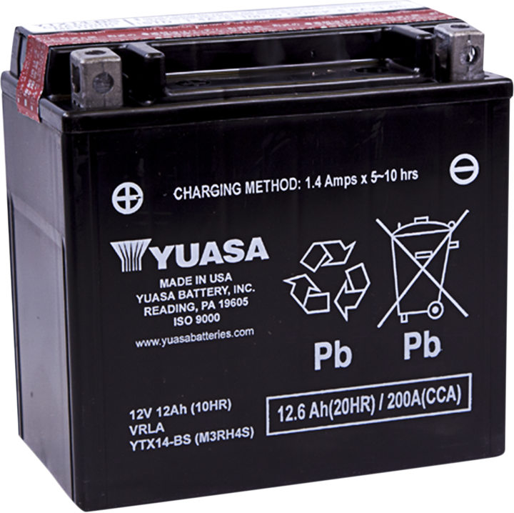 Yuasa Agm Battery - Ytx14-Bs .69 L YUAM3RH4S