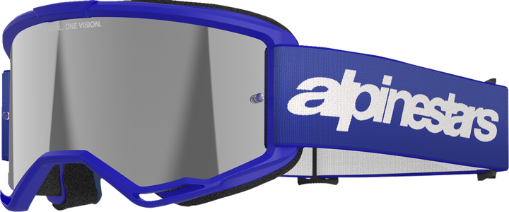 Alpinestars Goggles Vision 3 Goggle - Wordmark - Blue - Silver Mirror Lens 5103225-7266